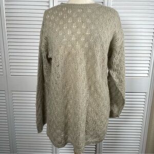 Jones & Co Vintage Mohair Blend Sweater Beige Fuzzy Knit 80s 90s  Size L.